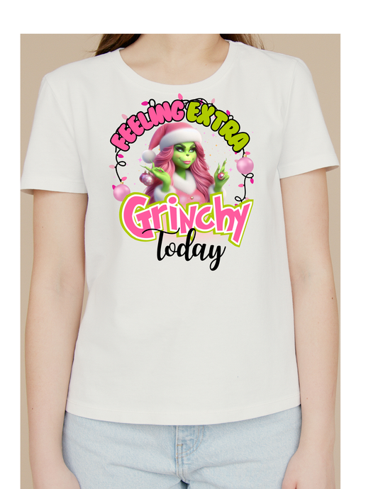 Feeling Extra Grinchy Today T-shirt Pink