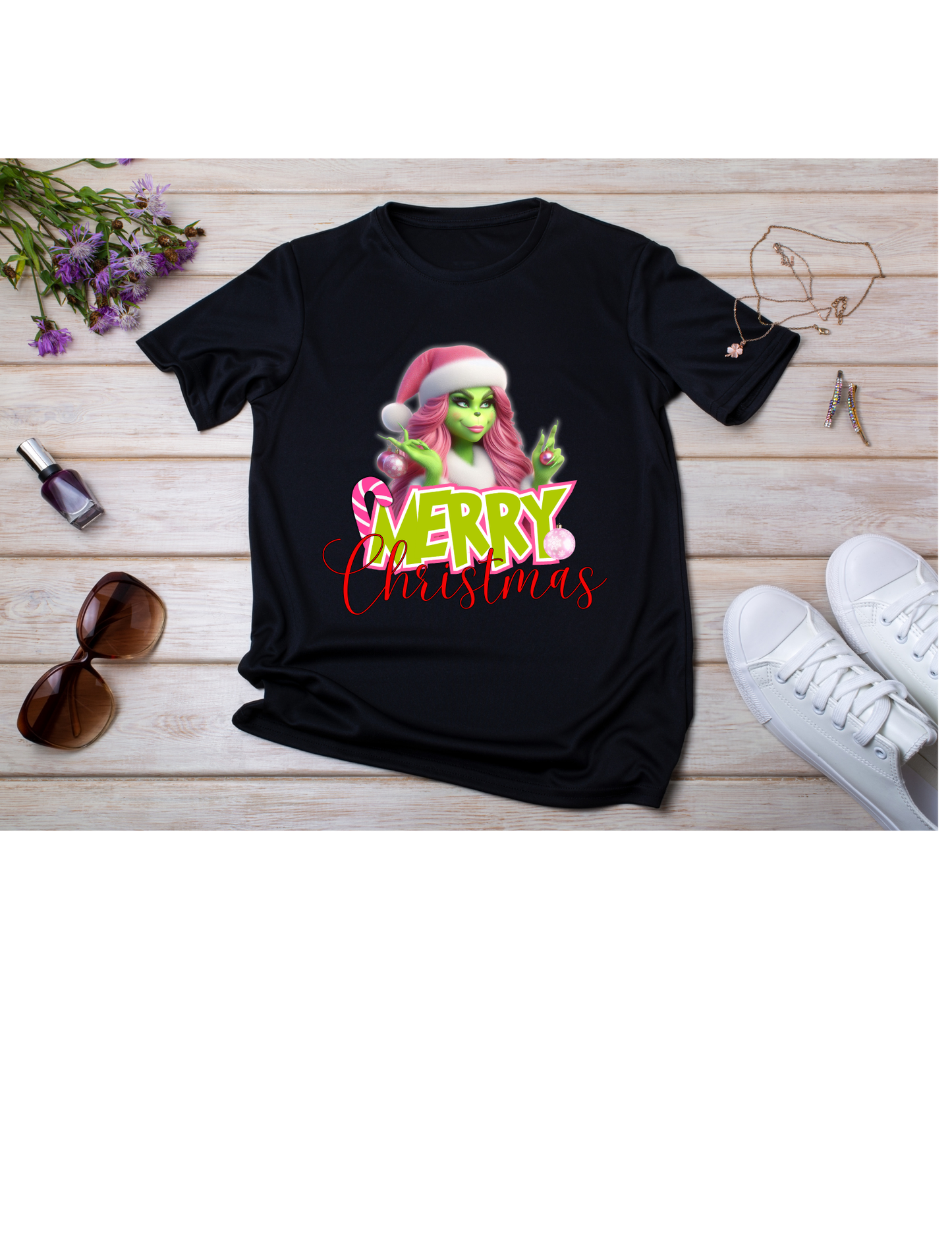 Pink Grinch Merry Christmas T-Shirt