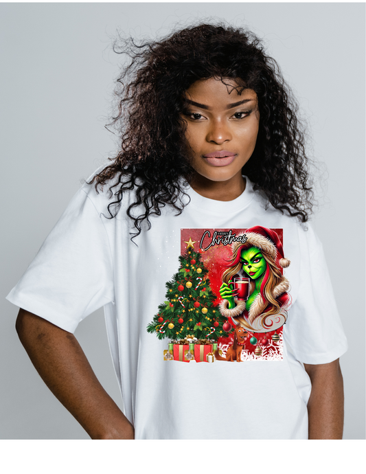 Girl Grinch Merry Christmas T-shirt