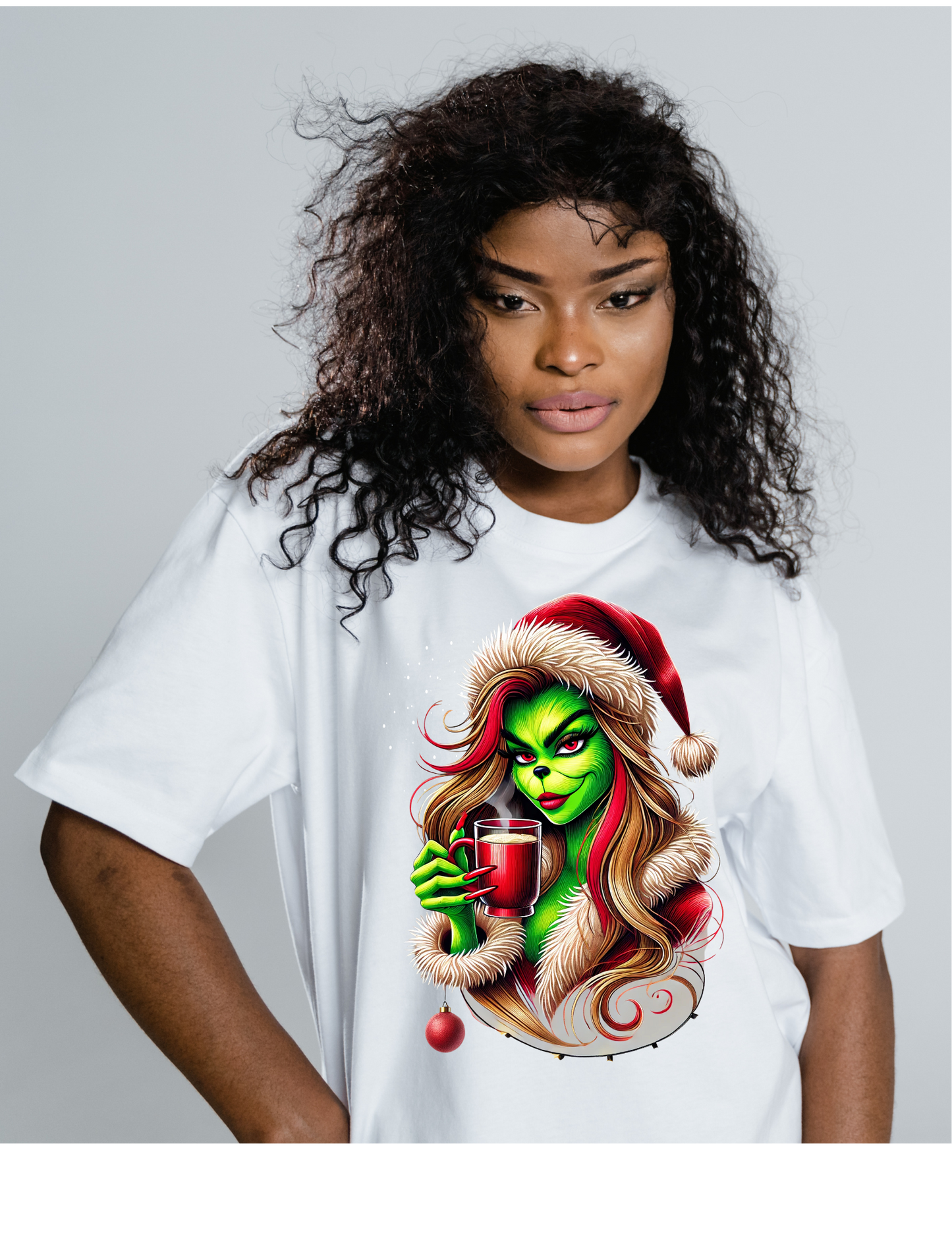 Girl Grinch Sipping Cocoa T-shirt