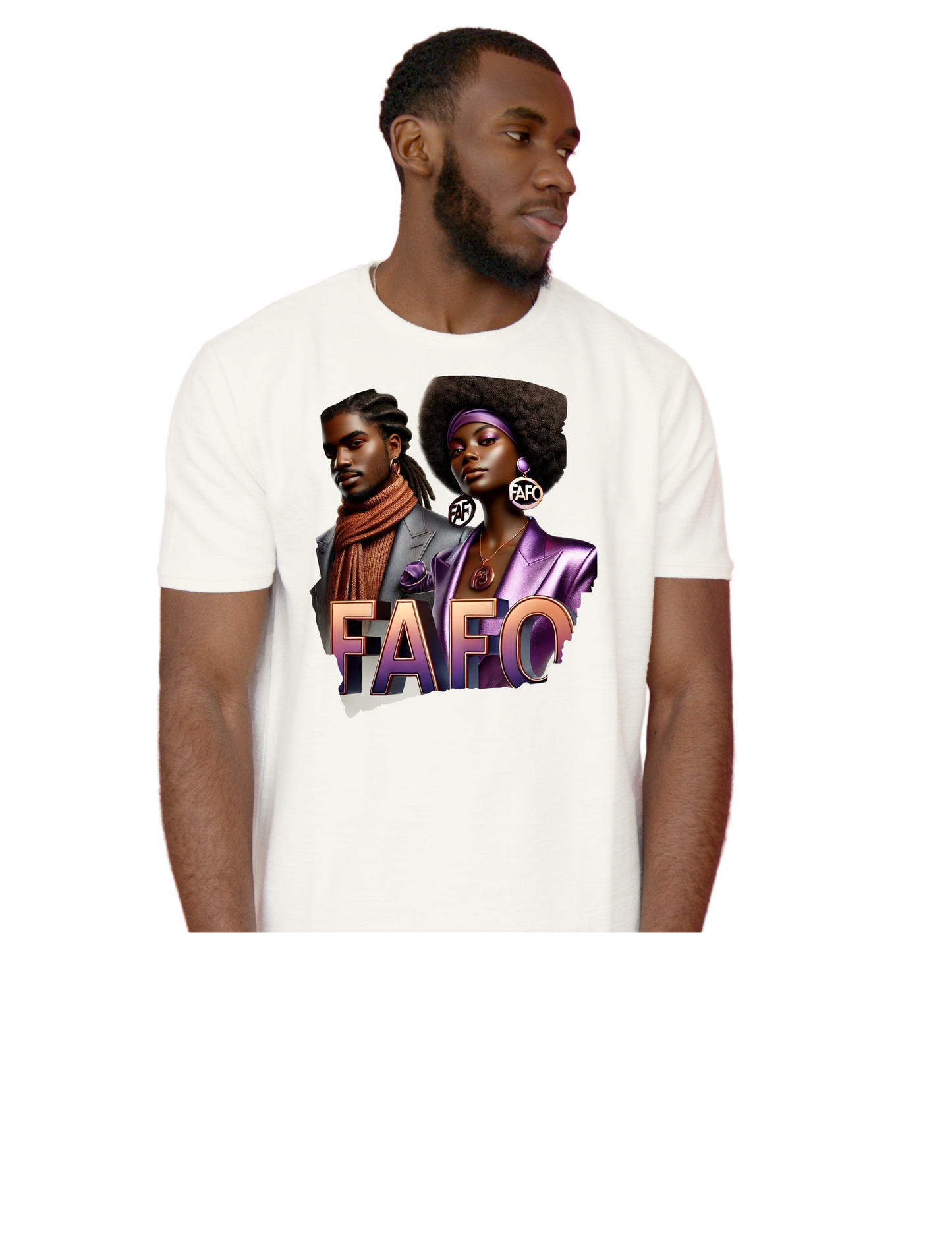 FAFO Black Male supporting a Black Female T-shirt