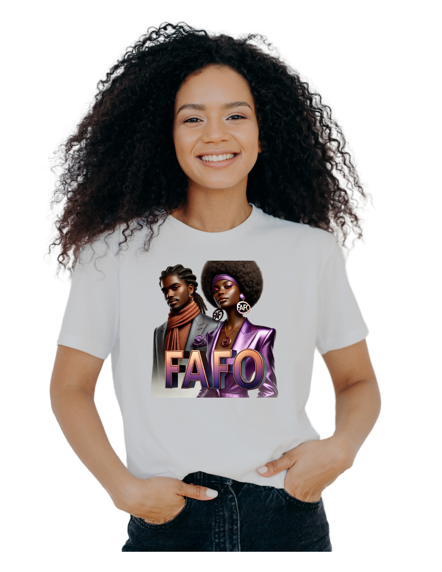 FAFO Black Male supporting a Black Female T-shirt